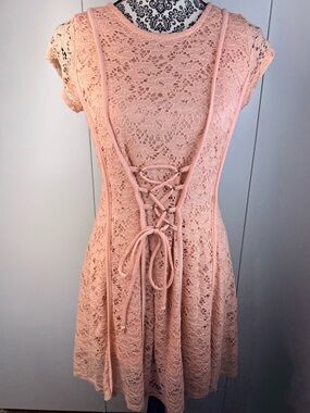 Xhilaration Lace Midi Dress in Blush